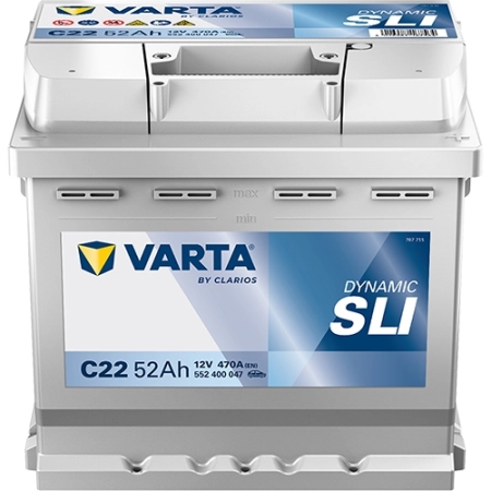 Akumulator Varta Blue Dynamic C22 12V 52Ah 470A P+