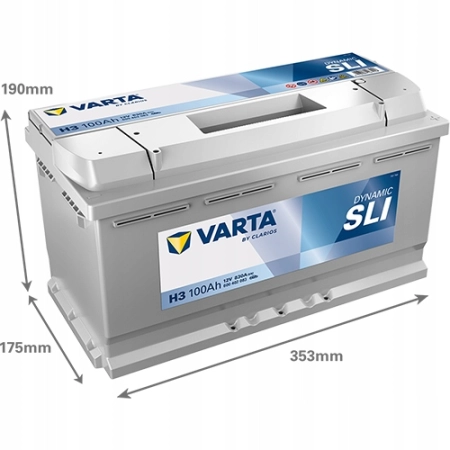 Akumulator VARTA Silver Dynamic H3 100Ah 830A P+