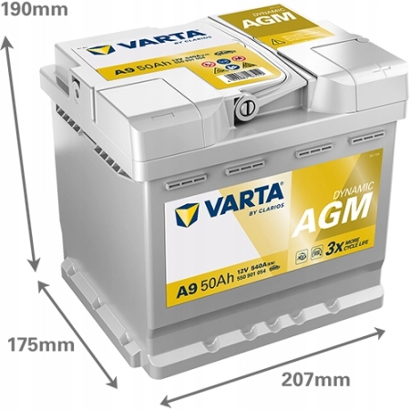 Akumulator 50Ah 540A 12V Varta Dynamic AGM A9