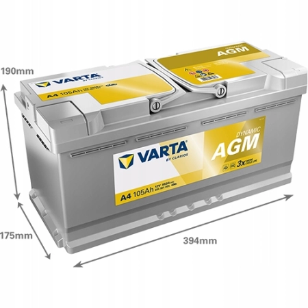 Akumulator Varta AGM 105Ah 950A P+ Start-Stop