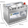 AKUMULATOR 72AH 760A 12V VARTA DYNAMIC EFB START STOP N72 P+