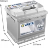 AKUMULATOR 50AH 550A 12V VARTA DYNAMIC EFB START STOP N50 P+