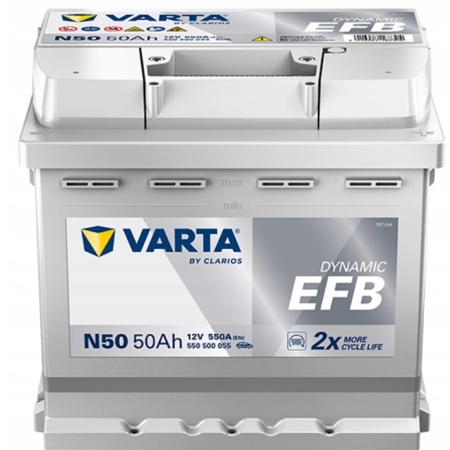 AKUMULATOR 50AH 550A 12V VARTA DYNAMIC EFB START STOP N50 P+