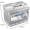 Akumulator 60Ah 640A 12V Varta Dynamic EFB START STOP N60 P+