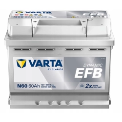 Akumulator 60Ah 640A 12V Varta Dynamic EFB START STOP N60 P+