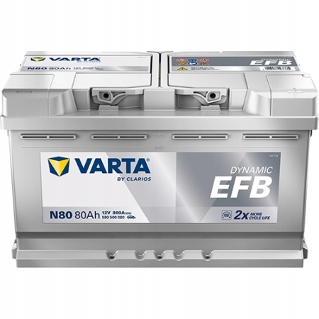 Akumulator VARTA EFB 80Ah 12V 800A Start-Stop N80