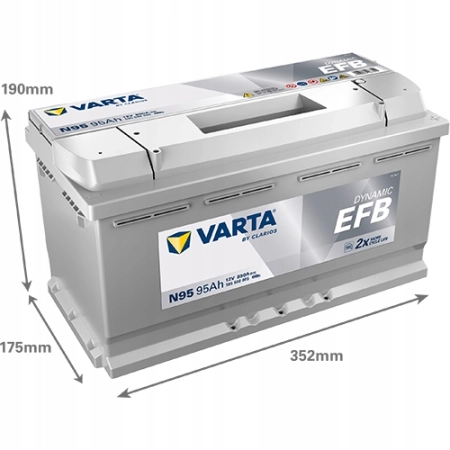 AKUMULATOR 95AH 850A 12V VARTA DYNAMIC EFB N95 P+
