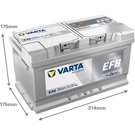 AKUMULATOR 75AH 730A 12V VARTA DYNAMIC EFB E46