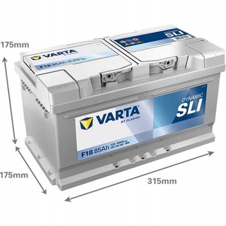 AKUMULATOR 85AH 800A 12V VARTA DYNAMIC SLI F18 P+