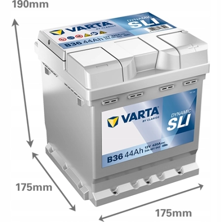 AKUMULATOR 44AH 420A 12V VARTA DYNAMIC SLI B36 P+