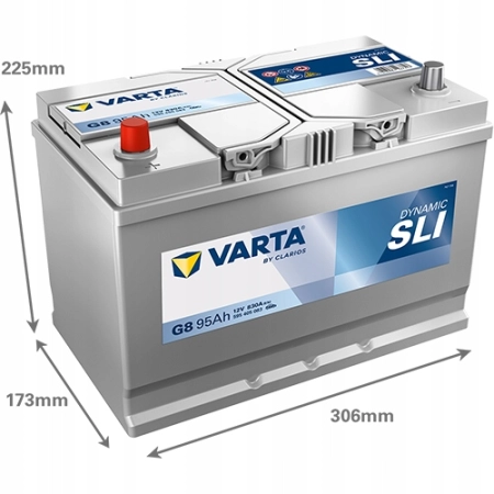 AKUMULATOR 95AH 830A 12V VARTA DYNAMIC SLI G8 L+